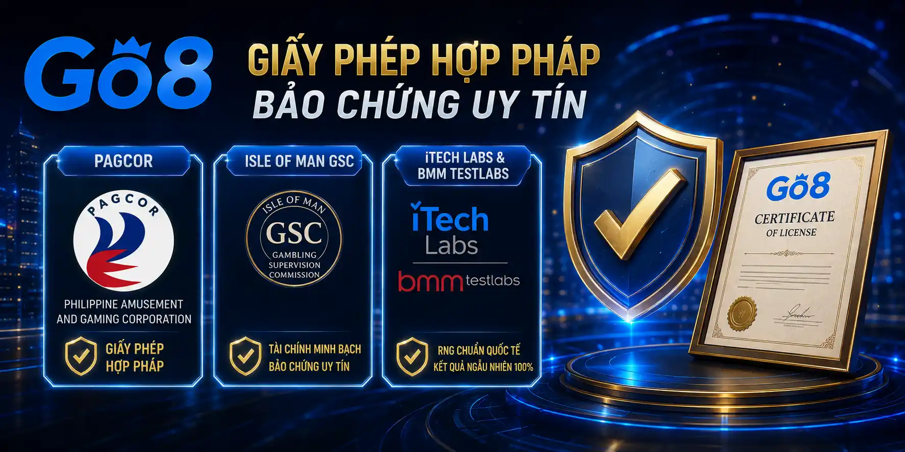 Giấy phép hoạt động hợp - pháp bảo chứng uy tín GO8